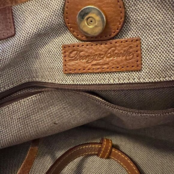 Dooney & Bourke Black Brown Suede Leather Tote Bag Shoulder Purse - Picture 3 of 8